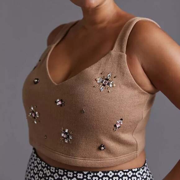 anthropologie Embellished Knit Bralette size M new with tag - Picture 5 of 6